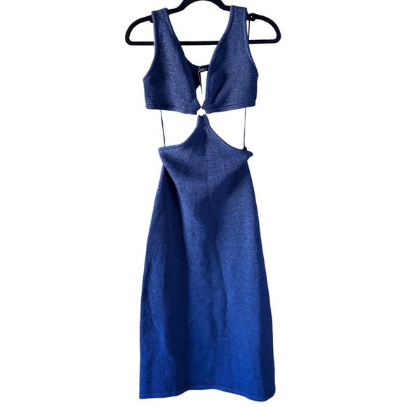 Cult Gaia Bank Embellished Cutout Cotton-Blend Midi Dress Medium New With Tags - Picture 6 of 16